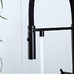 Смеситель для кухни Gappo G4397-86 гибкий излив, встроенный фильтр для питьевой воды, черный