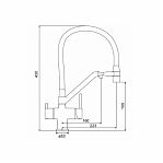 Смеситель для кухни Gappo G4397-86 гибкий излив, встроенный фильтр для питьевой воды, черный
