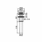 Донный клапан Frap F65-2 с переливом, хром