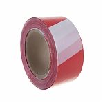 Лента сигнальная Sparta 50 мм х 150 м, красно-белая, оградительная, разметочная, 89036