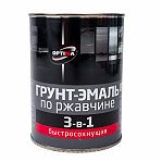 Грунт-эмаль Optima 3-в-1 по ржавчине, быстросохнущая, матовая, черная 0.8кг