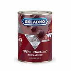 Грунт-эмаль Skladno 3 в 1, по ржавчине, глянцевая, красно-коричневая, 1.8 кг