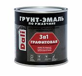 Грунт-Эмаль Dali 3 в 1, по ржавчине, графитовая, матовая, коричневая, 0,75 л
