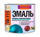 Эмаль Virtuoso ПФ-115 для внутренних и наружных работ, глянцевая, красная RAL-3020, 2.4 кг