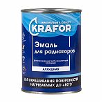 Эмаль Krafor для радиаторов для окрашивания труб и радиаторов отопления, белая, 0.9 кг 