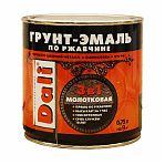 Грунт-эмаль по ржавчине Dali 3 в 1 молотковая для защитно-декоративной обработки, коричневый 0.75 л