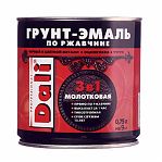 Грунт-эмаль по ржавчине Dali 3 в 1 алкидная, молотковая, серебристый 0.75 л