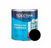 Эмаль Престиж ПФ-115 алкидная для дерева и металла глянцевая черная 1.9 кг