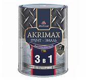 Грунт-эмаль 3в1 быстросохнущая матовая Akrimax-Рremium, шоколадная 0.8 кг 65600212