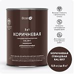 Грунт-эмаль Elcon 3 в 1, глянцевая, антикоррозийное действие, коричневая RAL 8017, 0.8 кг