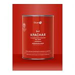 Грунт-эмаль Elcon 3 в 1, для металла, по ржавчине, глянцевая, красная RAL 3020, 0.8 кг