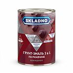Грунт-эмаль Skladno 3 в 1, по ржавчине, глянцевая, желтая, 0.8 кг