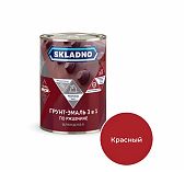 Грунт-эмаль Skladno 3 в 1, по ржавчине, глянцевая, красная, 0.8 кг