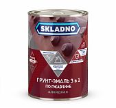 Грунт-эмаль Skladno 3 в 1, по ржавчине, глянцевая, черная, 0.8 кг