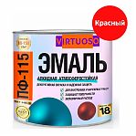 Эмаль Virtuoso ПФ-115 для внутренних и наружных работ, глянцевая, красная RAL-3020, 2.4 кг