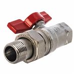 Кран шаровой Giacomini, R259D, 1/2", 1/2", ВН, ручка-бабочка, латунь, с разъемным соединением