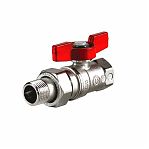 Кран шаровой Giacomini R259D стандартный проход 3/4" ВН, ручка-бабочка, латунь, с разъемным соединением