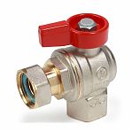 Кран шаровой Giacomini 1/2"x1/2"с внутренней резьбой, угловой с накидной гайкой для счетчиков, котлов