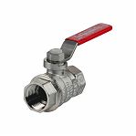 Кран шаровой, Giacomini, R850, полнопроходной, 1 1/4", ВВ, ручка-рычаг красный, латунь, хромированный