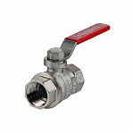 Кран шаровой Giacomini R850 полнопроходной 1 1/2" ВВ ручка-рычаг красный, латунь, хромированный
