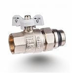 Кран шаровой со сгоном Gappo G214.04 1/2"ВР/НР прямой EPDM бабочка, белая