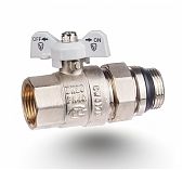 Кран шаровой со сгоном Gappo G214.04 1/2"ВР/НР прямой EPDM бабочка, белая