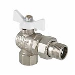 Кран шаровой Gappo G215.04 со сгоном 1/2"ВР/НР EPDM угловой, бабочка, белая