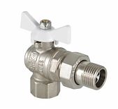 Кран шаровой Gappo G215.04 со сгоном 1/2"ВР/НР EPDM угловой, бабочка, белая