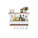 Винная полка Wine & Glasses, 500х710х140 мм, береза, фанера, белая