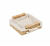 Корзина Y4-7646 плетёная, квадратная с ручками, бежевая 9х21.5х22.5 см