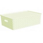 Корзинка Violet Береста для хранения с крышкой 3 л, 235х173х105 мм, слоновая кость 521126