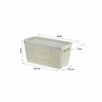 Корзина для хранения Idea Бязь 4л 140х140х280мм с крышкой белый ротанг