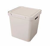 Ящик Econova Luxe пластиковый, с крышкой, светло-бежевый, 286х286х286 мм, 18 л