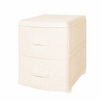 Комод-тумба Violet Ротанг, пластиковый, 2-х секционный, слоновая кость 38х48х52 см