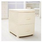 Комод-тумба Violet Ротанг, пластиковый, 2-х секционный, слоновая кость 38х48х52 см