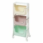Этажерка Violet Junior пластиковая на колесах 3 корзины, мультиколор 395x260x943 мм